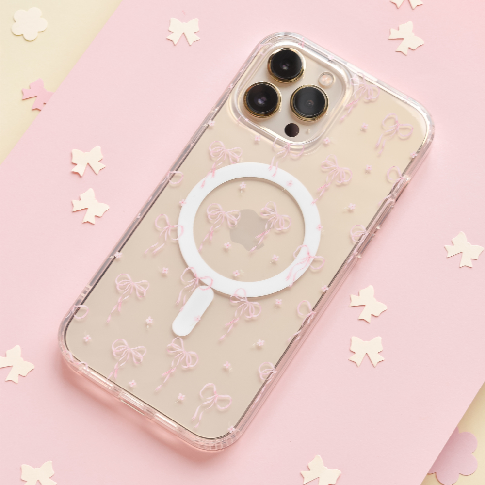 Clear MagSafe Phone Case - Dainty Bows Coconut Lane Clear MagSafe Phone Case - Dainty Bows Coconut Lane