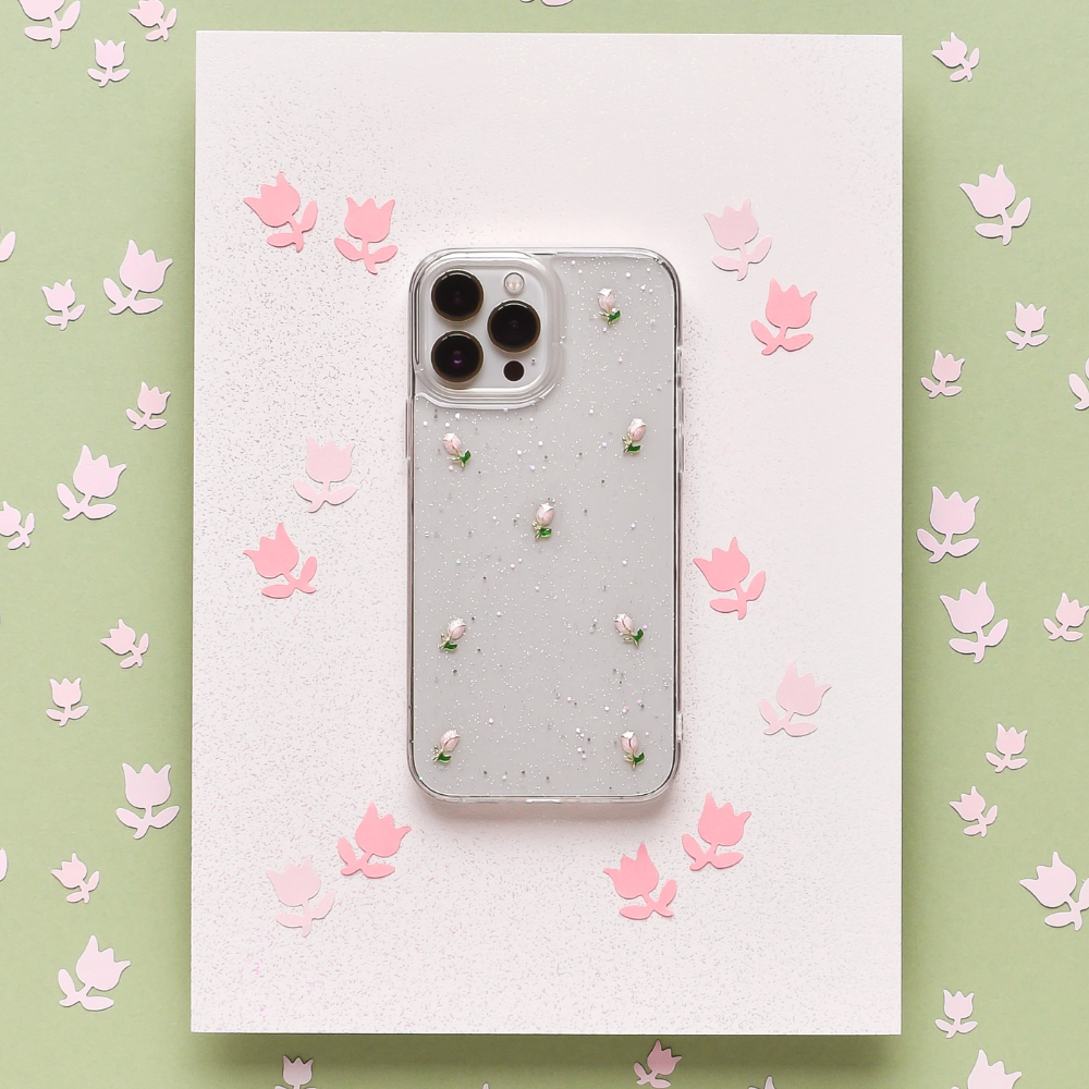 Cute Tulips Clear iPhone Case Phone Cases Coconut Lane