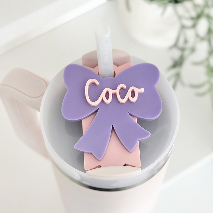 Personalised Bow Tumbler Topper by Paper Circles