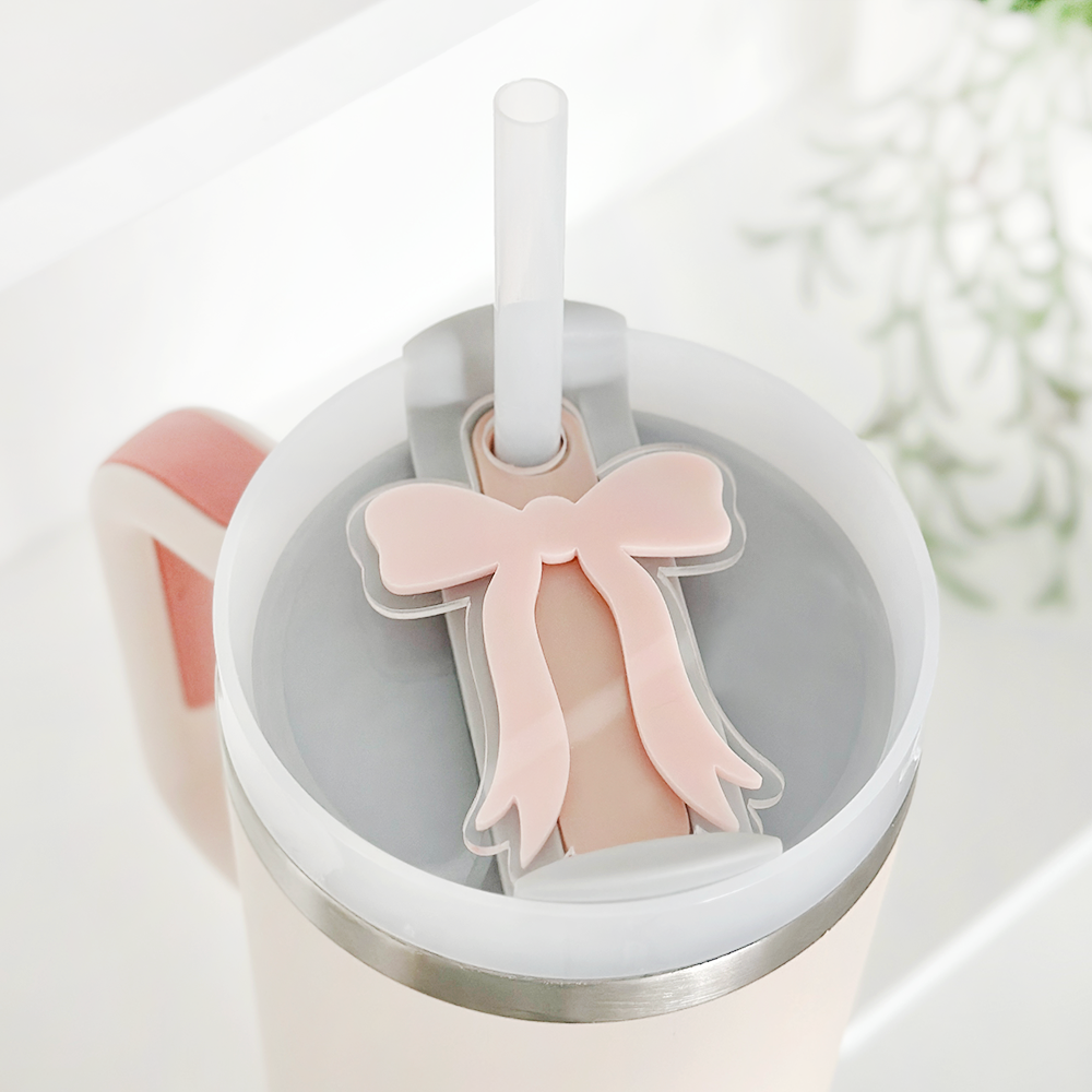 Coquette Bow Tumbler Topper - Pink