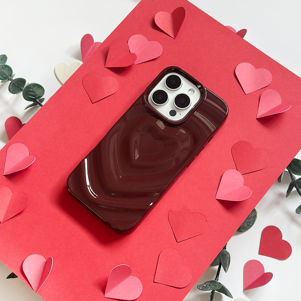Aesthetic 3D Heart Phone Case Compatible