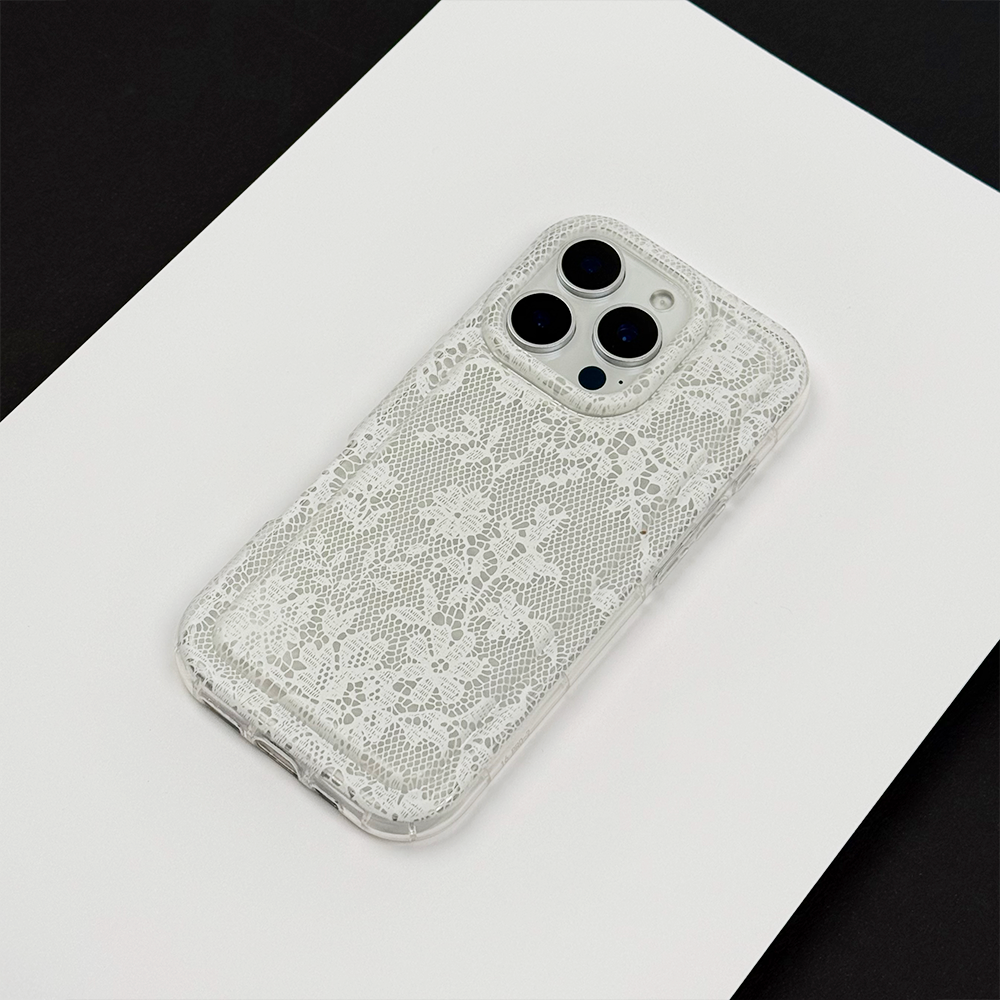 White Lace Clear iPhone Case