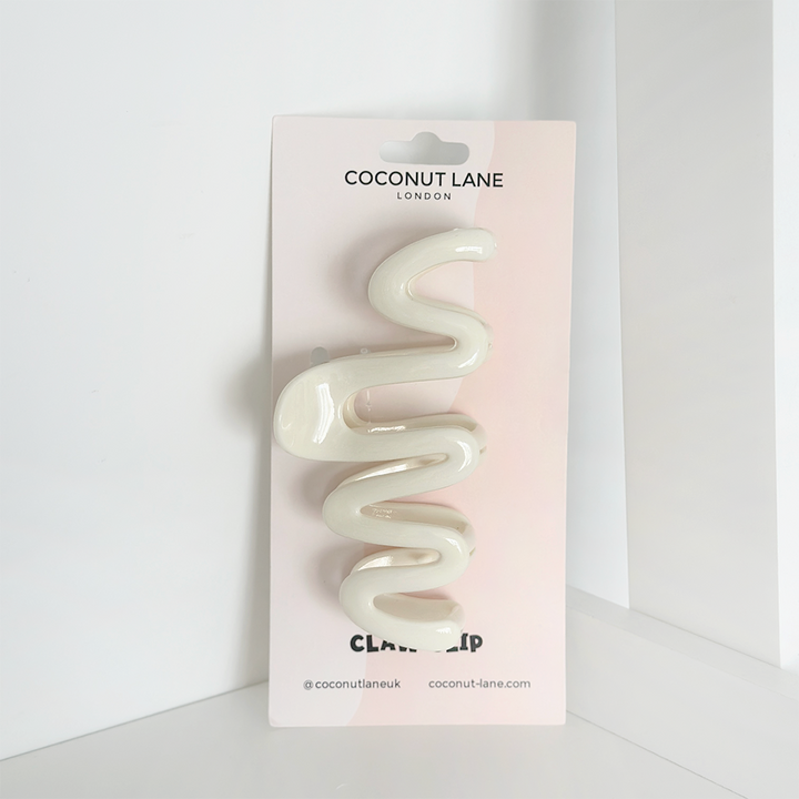 Squiggle Claw Clip - Cream