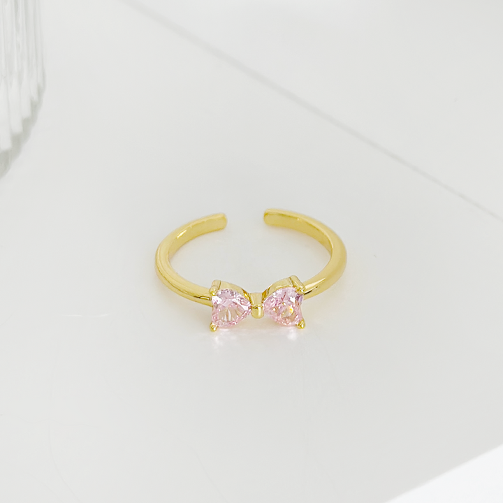 Crystal Bow Ring - Pink