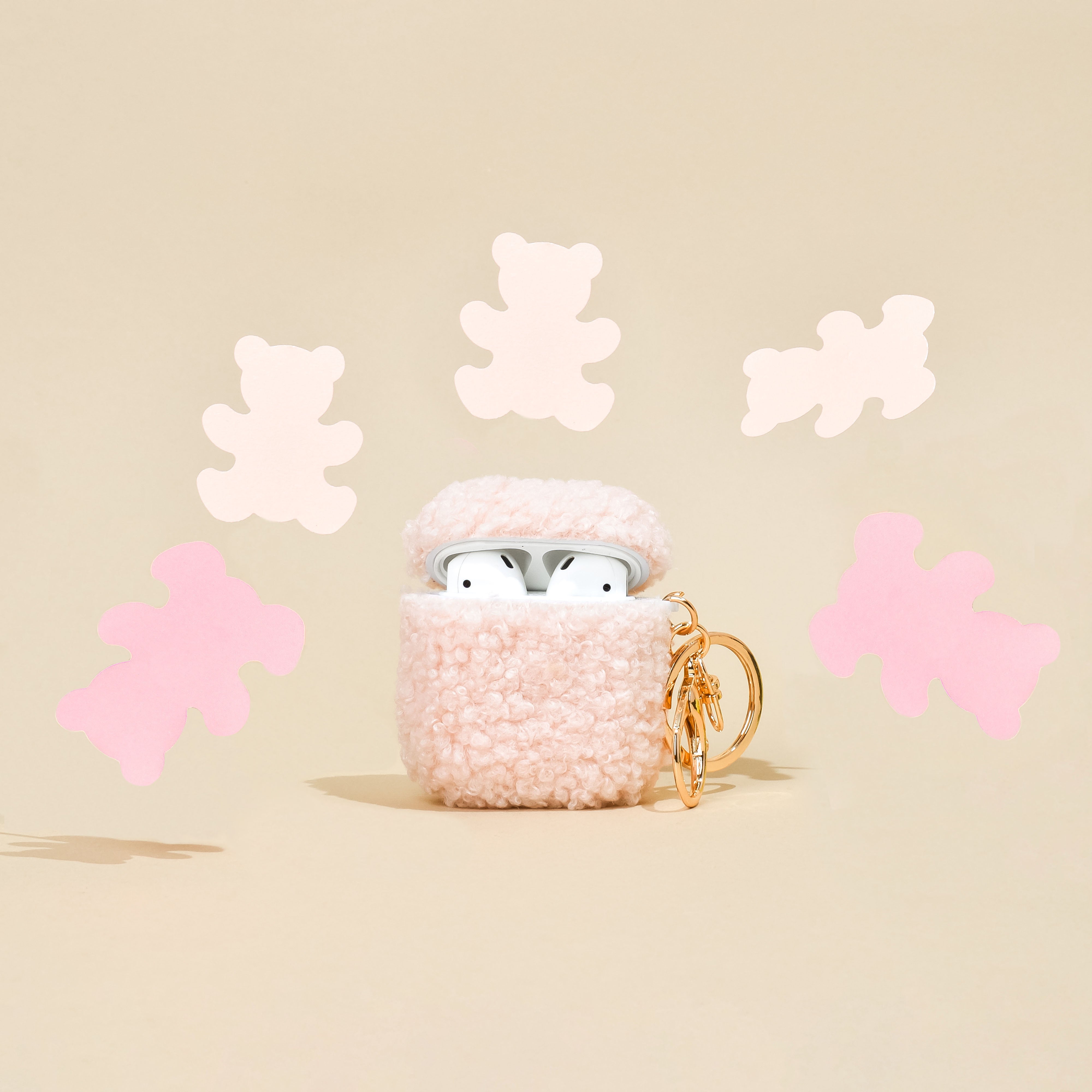 Teddy Airpods Case - Pink | Earphone Cases | Coconut Lane