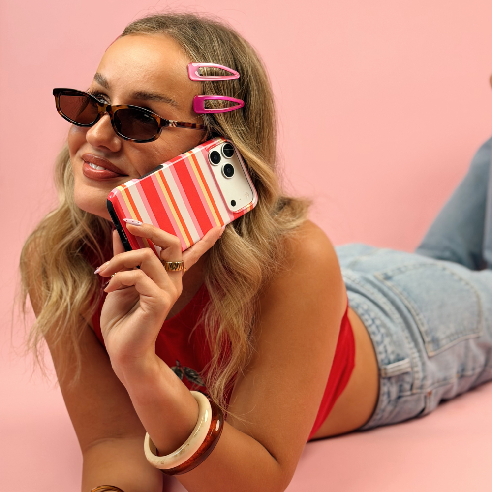 Tough Phone Case - Retro Stripes Raven