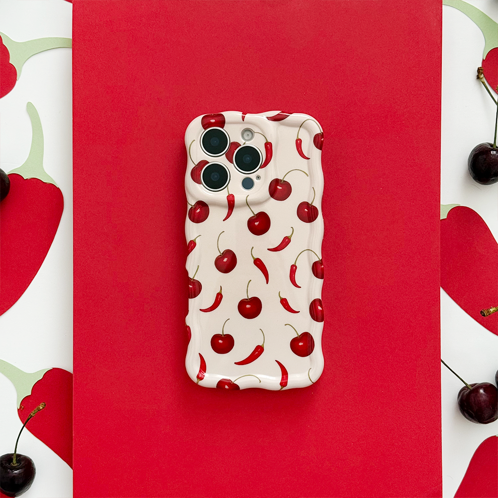Wavy Phone Case - Cherry Spice | Phone Cases | Coconut Lane