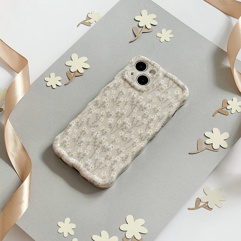 Wavy Phone Case - Nude Flowers Wavy Phone Case - Nude Flowers