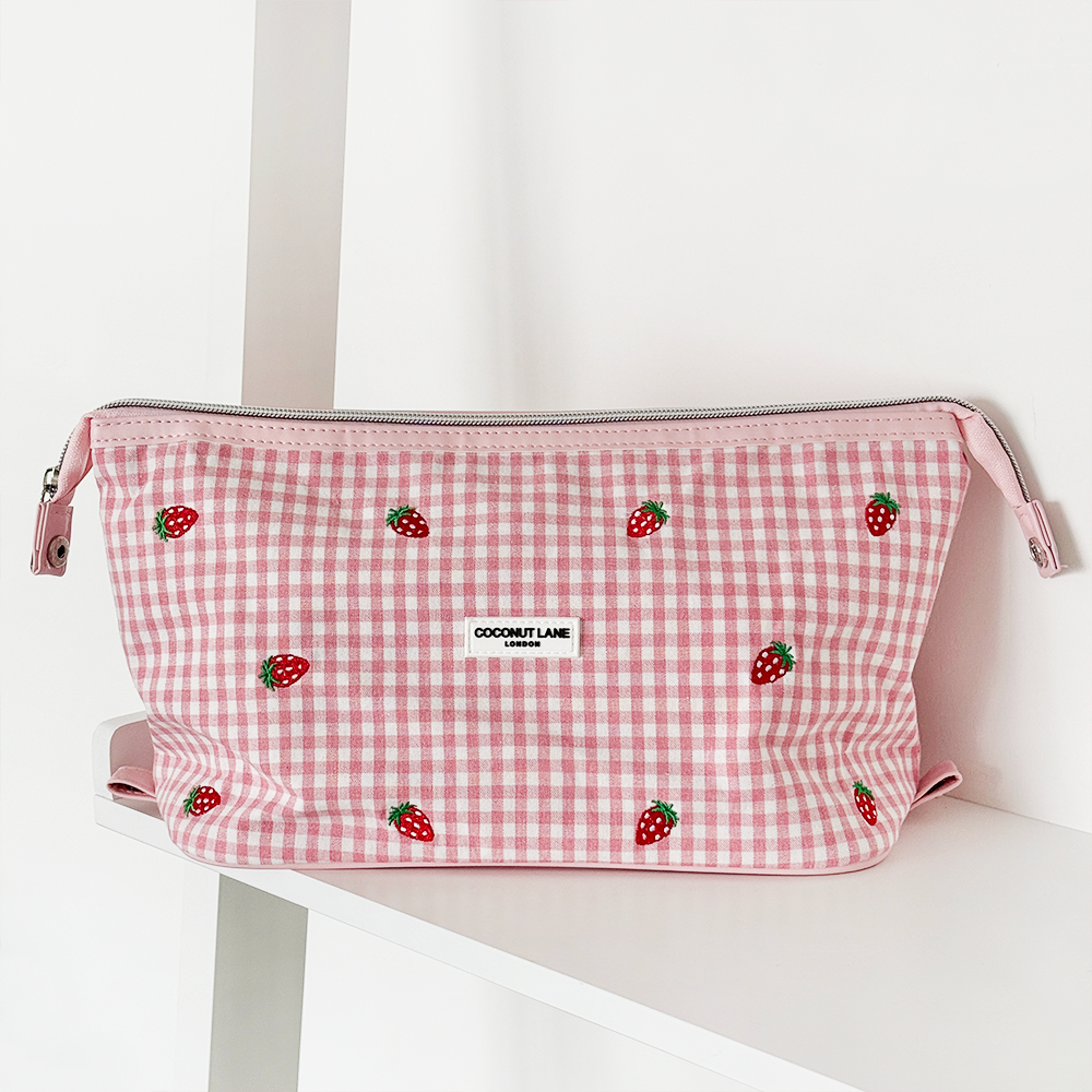 Expandable Makeup Bag Strawberry Picnic Makeup Bags Coconut Lane