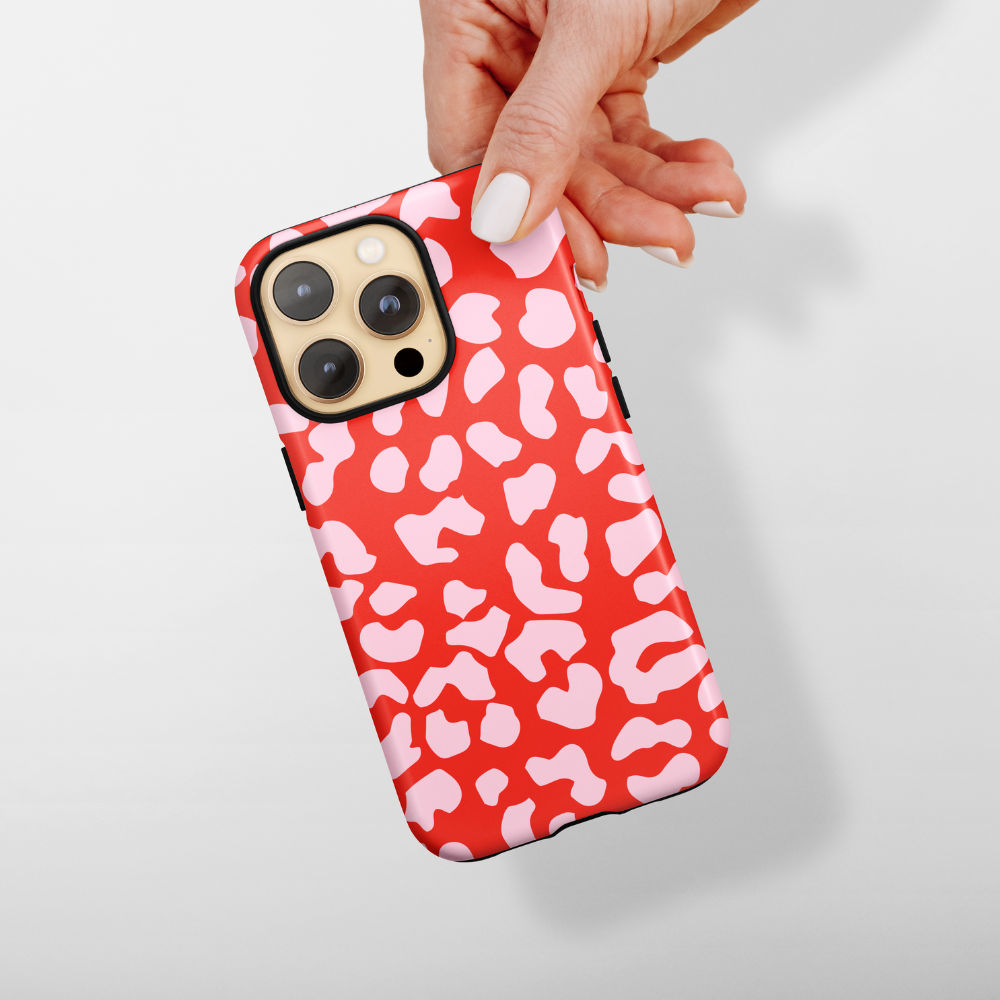 Tough Phone Case Red Pink Leopard iPhone Cases Coconut Lane