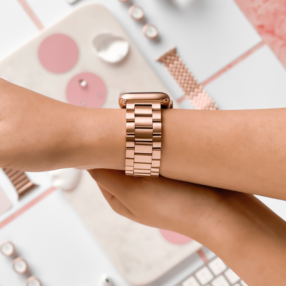Stainless Steel Apple Watch Strap - Rose Gold