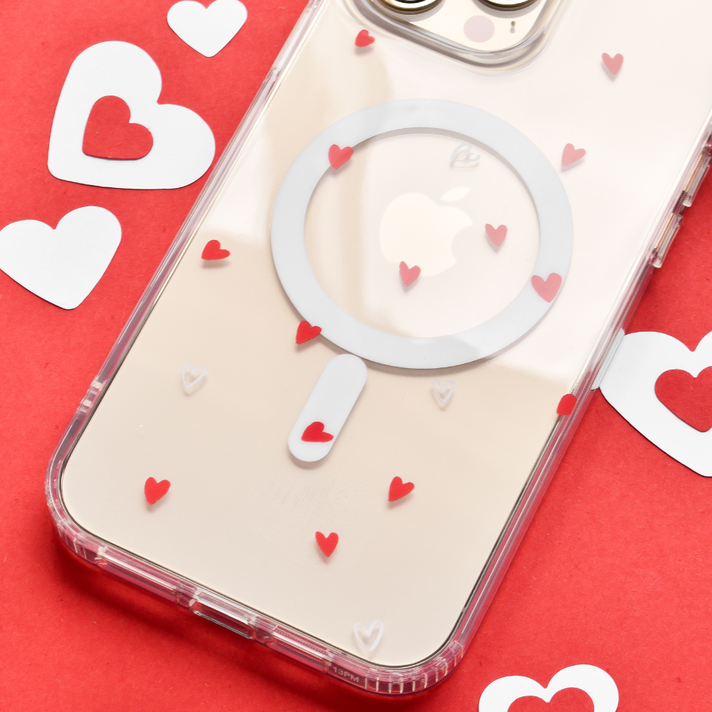 Clear MagSafe® Phone Case - Cute Hearts
