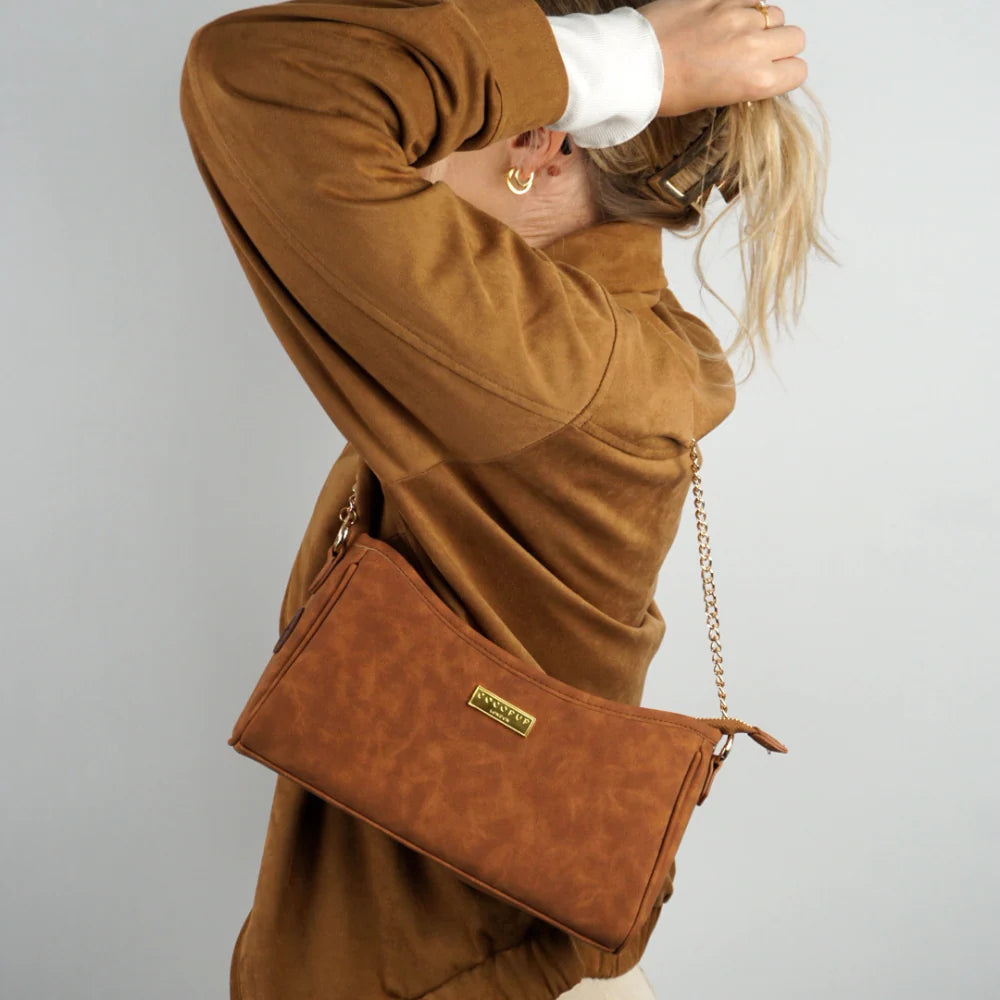 Dog Walking Bag - Tan Suedette