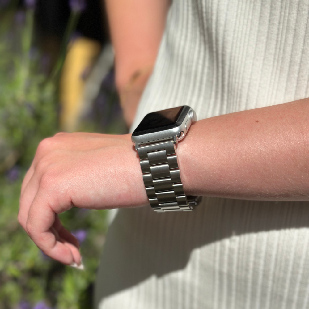 Stainless Steel Apple Watch Strap Silver Watch Bands Coconut