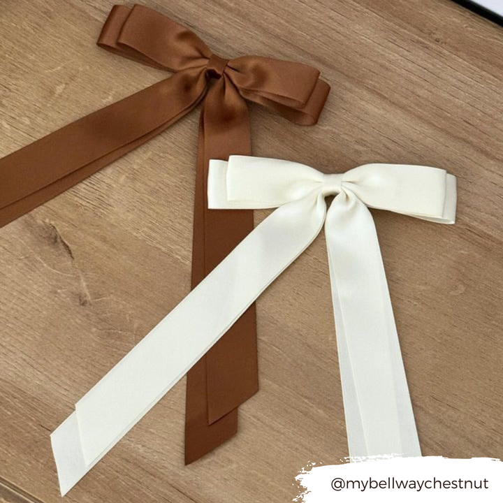 Ribbon Bow Clip - Chocolate Brown