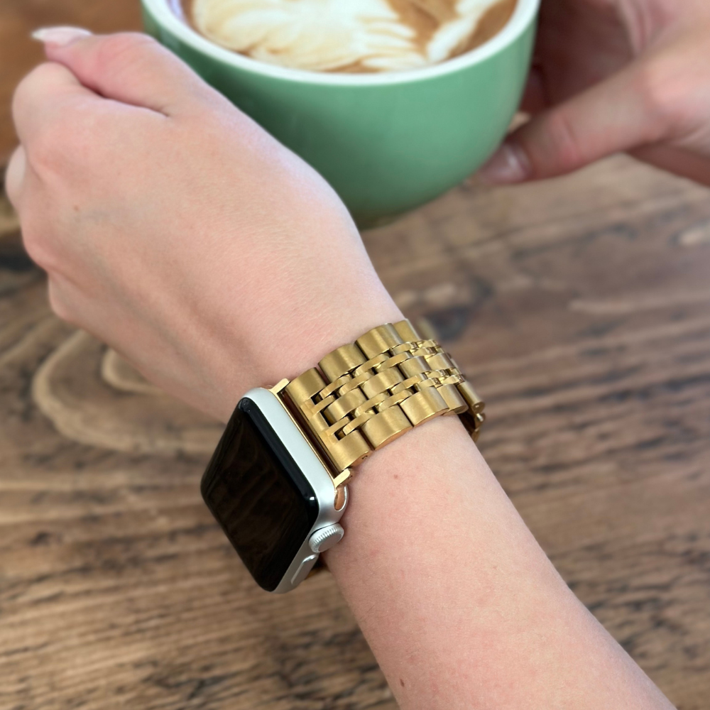 Stainless Steel Apple Watch Strap Gold Watch Bands Coconut Lane