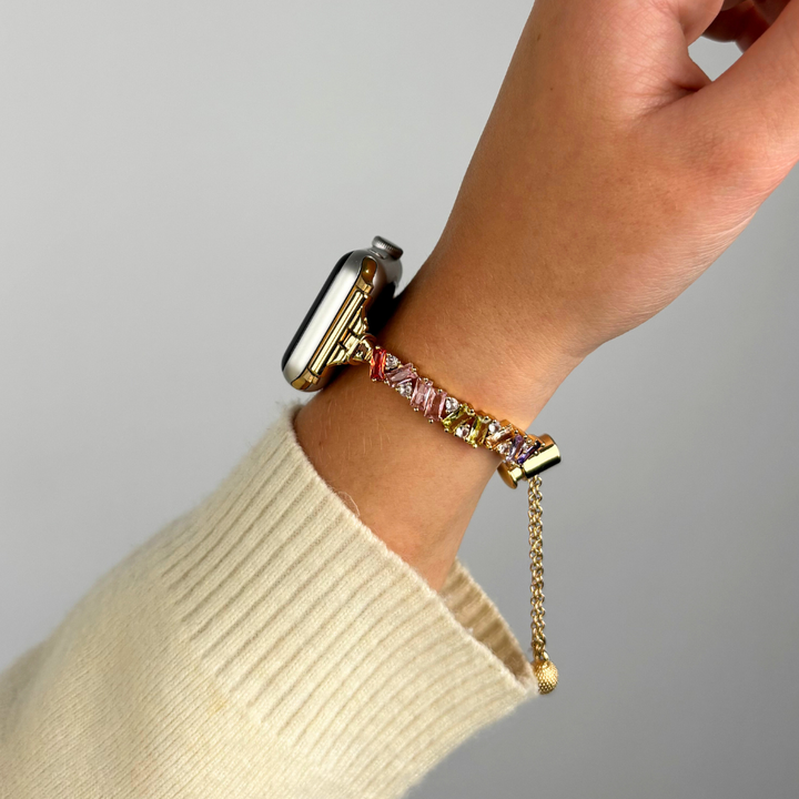 Riviera Crystals Apple Watch Strap - Gold