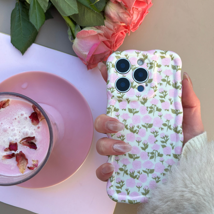 Wavy Phone Case - Buy Me Roses Baby Pink