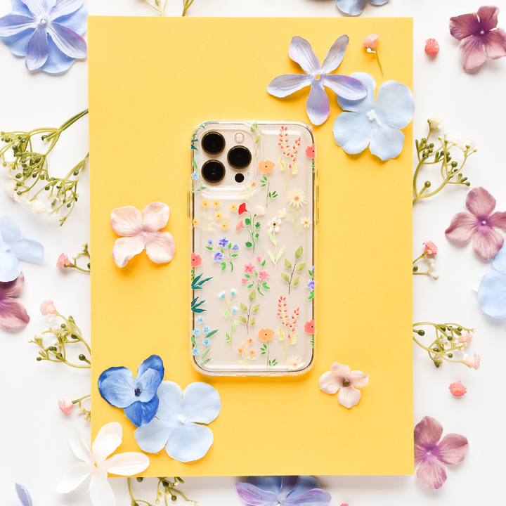 Colourful Wildflower Clear Phone Case