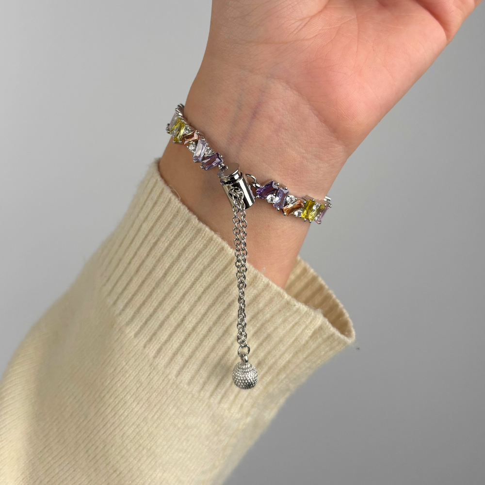 Riviera Crystals Apple Watch Strap - Silver