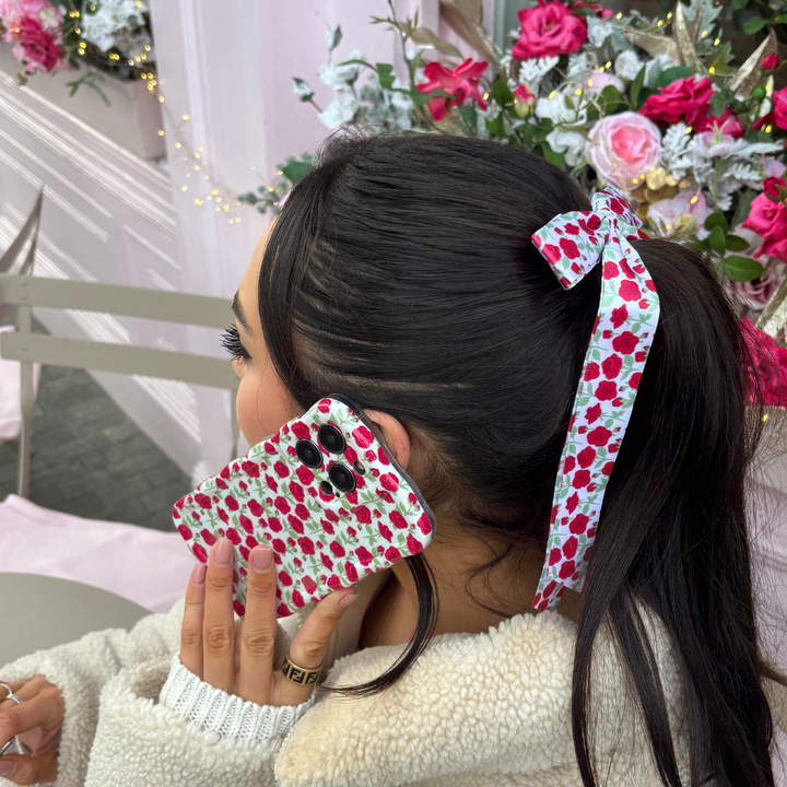 Ribbon Bow Clip - Buy Me Roses Crimson