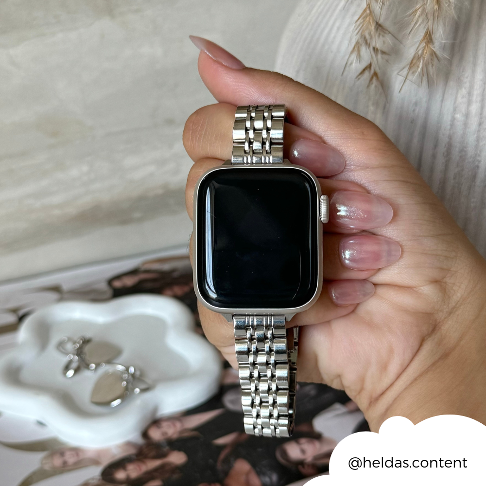 Slim Stainless Steel Apple Watch Strap Silver Watch Bands Coconut Slim Stainless Steel Apple Watch Strap Silver Watch Bands Coconut