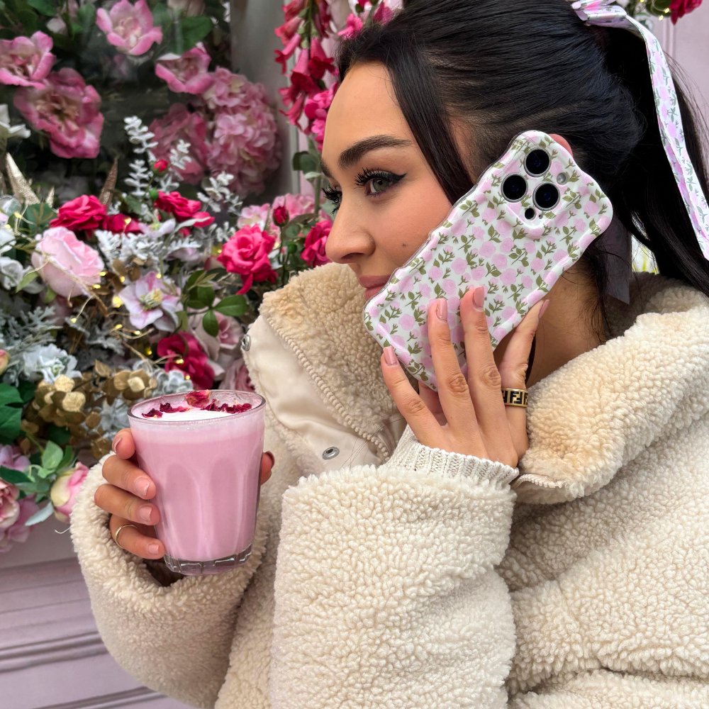 Wavy Phone Case - Buy Me Roses Baby Pink