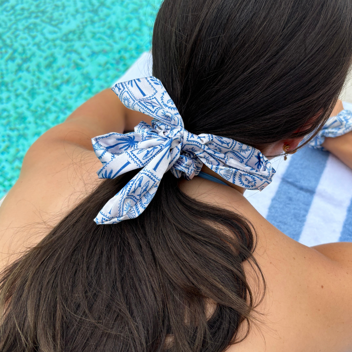 Satin Bow Scrunchie - Malibu Drive