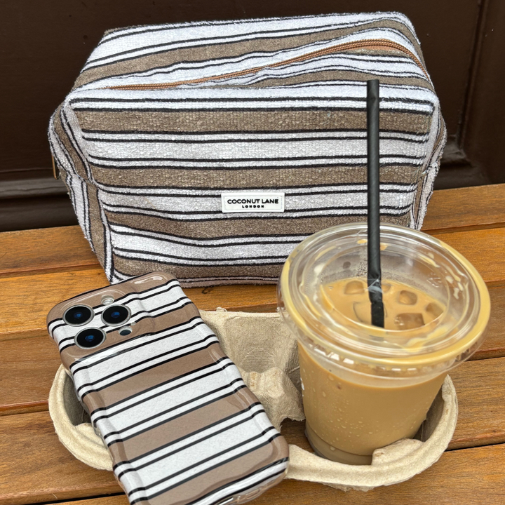 Towel Makeup Bag - Retro Stripes