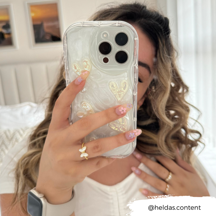 Pearly Hearts Phone Case - Clear
