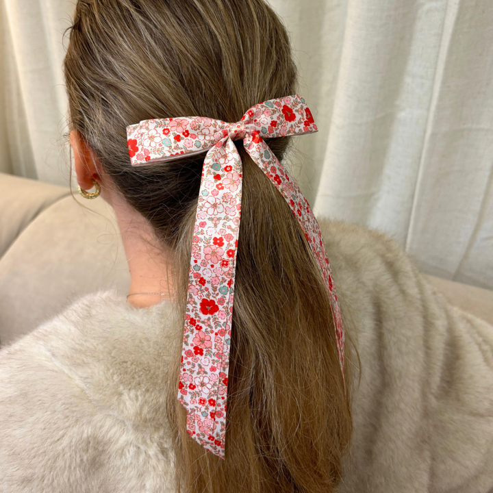 Ribbon Bow Clip - Cute Flowers