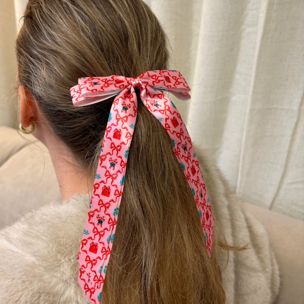 Ribbon Bow Clip - Christmas Kisses