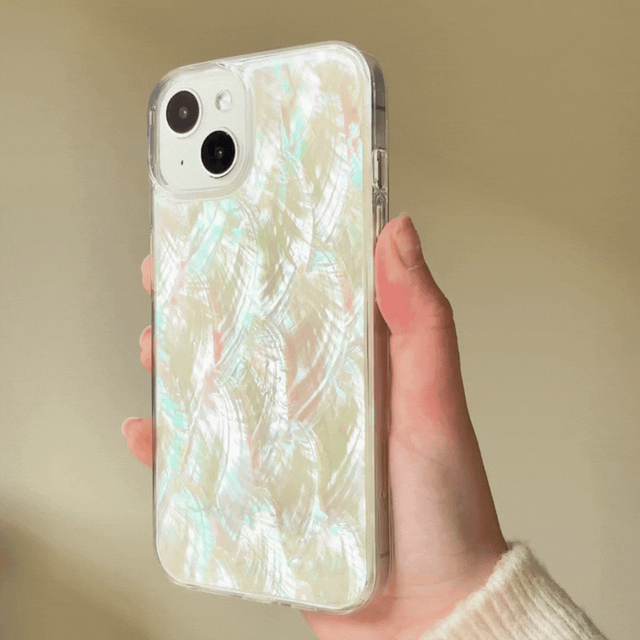 Real Natural Shell Phone Case - White