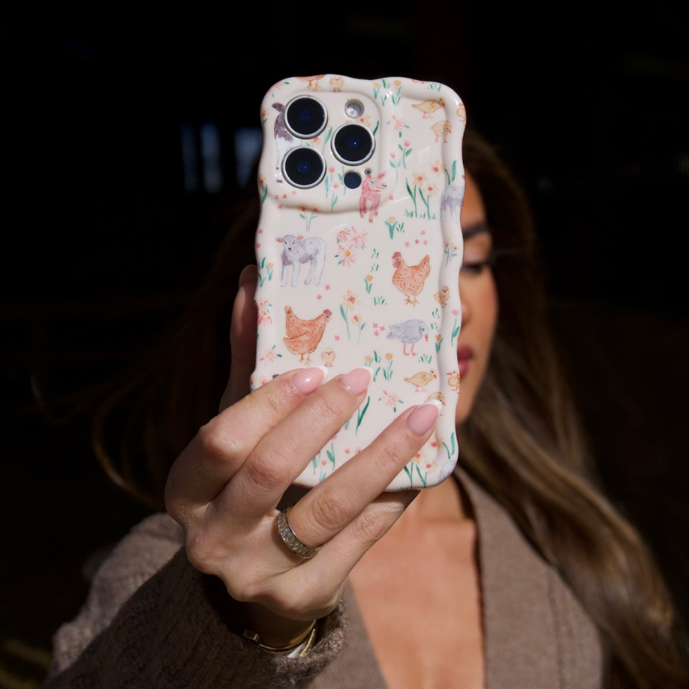 Wavy IPhone Case Farmyard Friends Phone Cases Coconut Lane wavy-iphone-case-farmyard-friends-phone-cases-coconut-lane