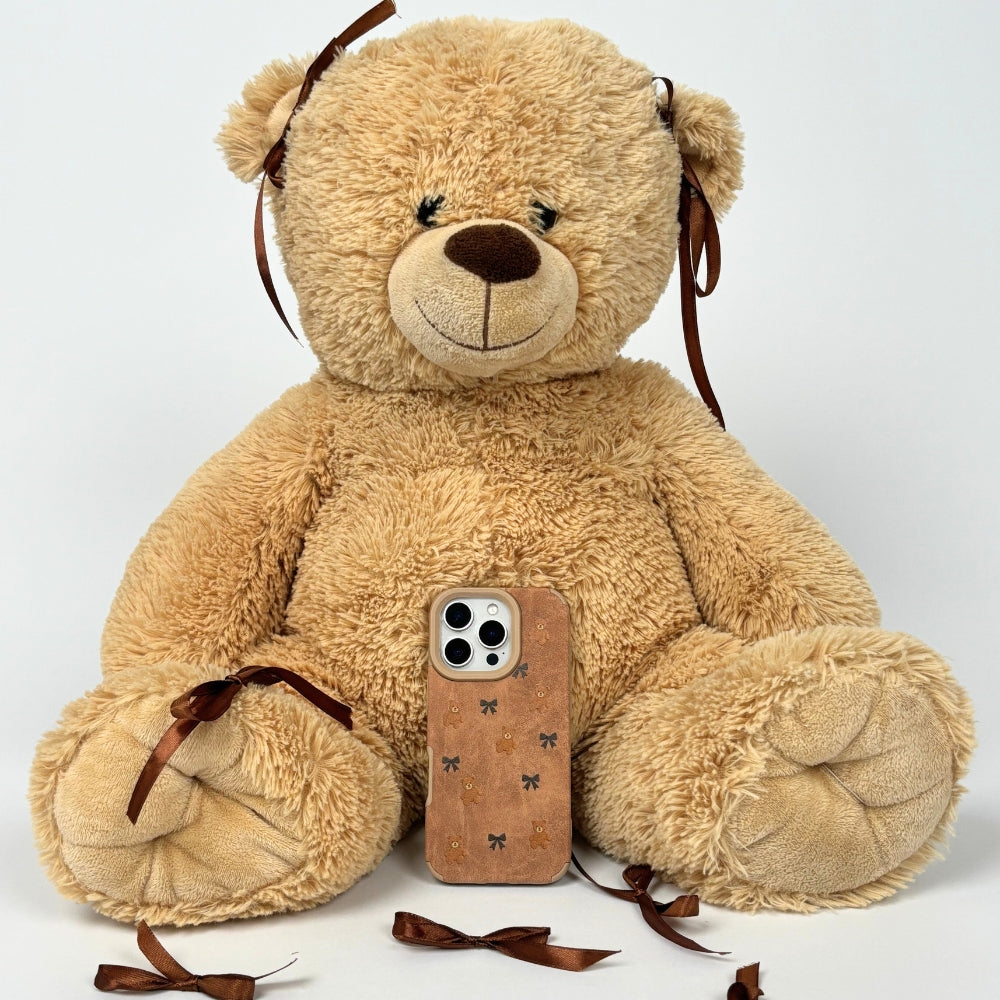 Suedette Phone Case - Bears & Bows