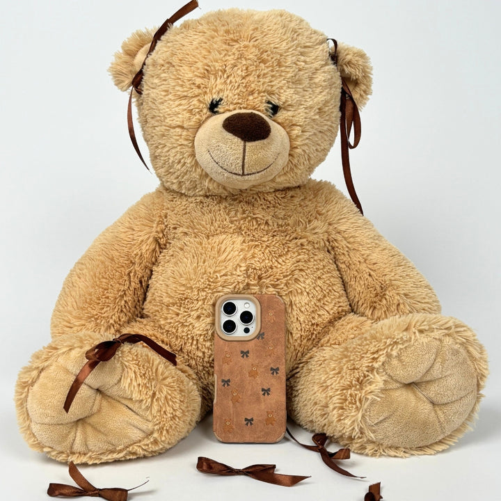 Suedette Phone Case - Bears & Bows