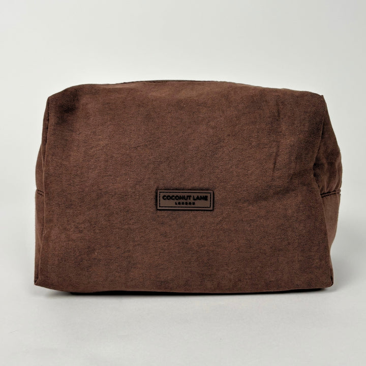 Suedette Makeup Bag - Chocolate
