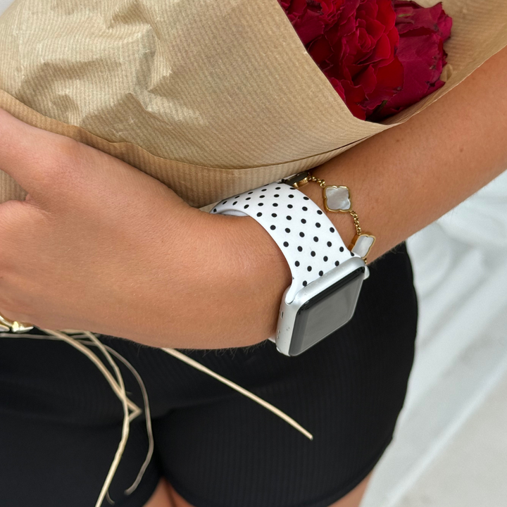 White Polka Dot Apple Watch Strap