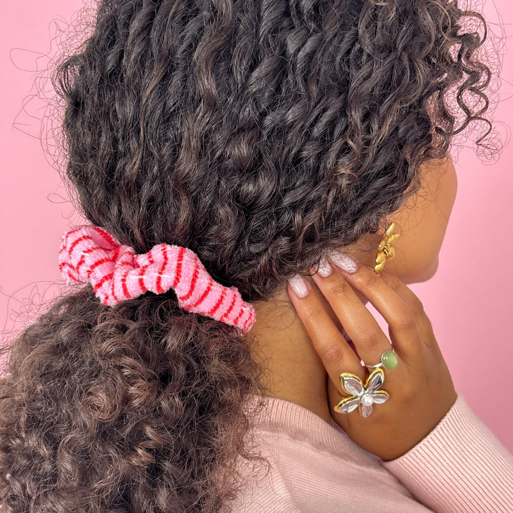 TOWEL Scrunchie - Cherry Stripes