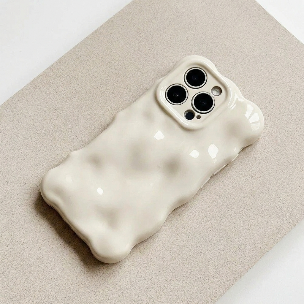 3D Bubble Phone Case - Cloud Dancer