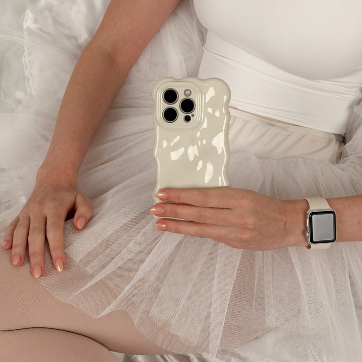 3D Bubble Phone Case - Cloud Dancer