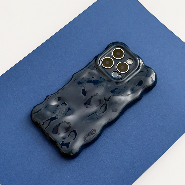 3D Bubble Phone Case - Navy
