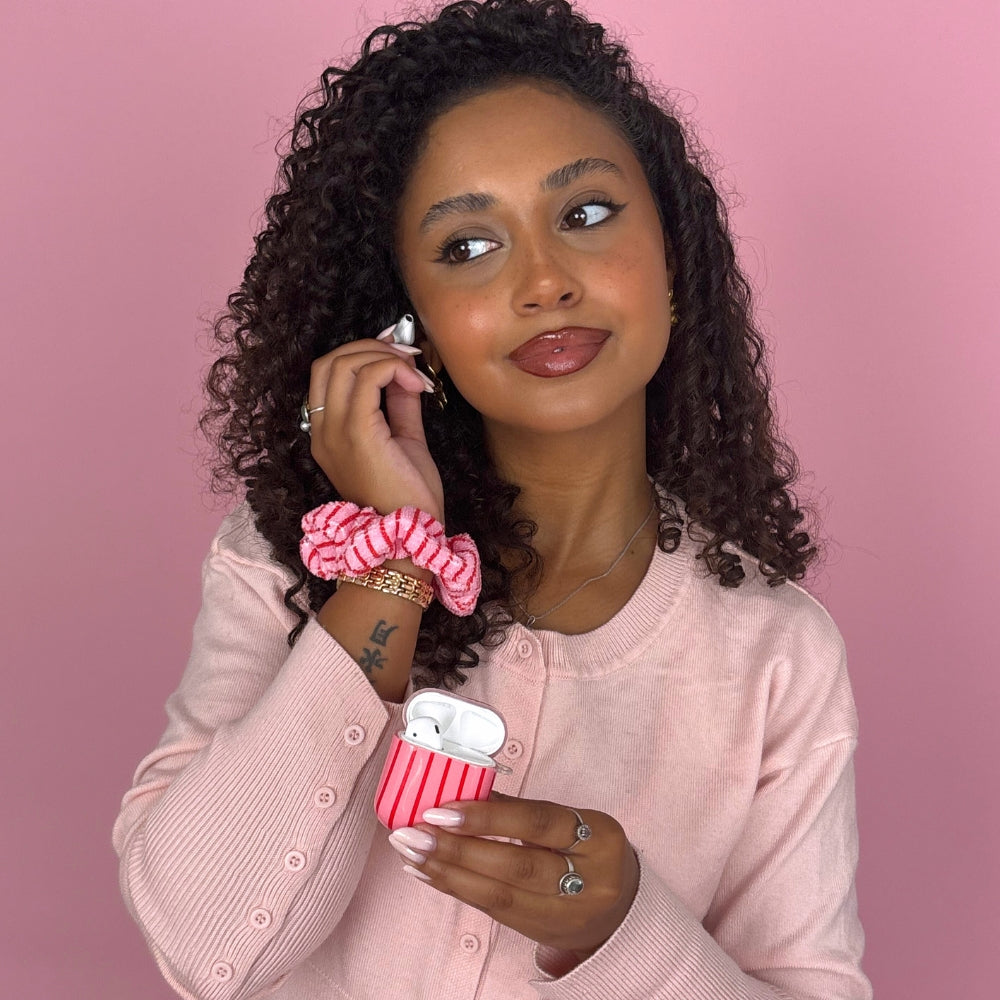 TOWEL Scrunchie - Cherry Stripes