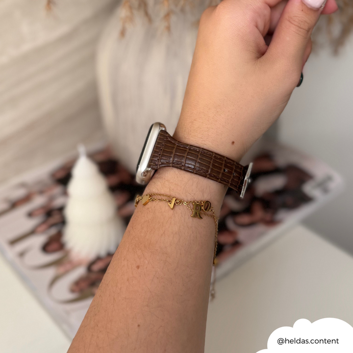 NEW - Vegan PU Croc Leather Apple Watch Strap - Chocolate