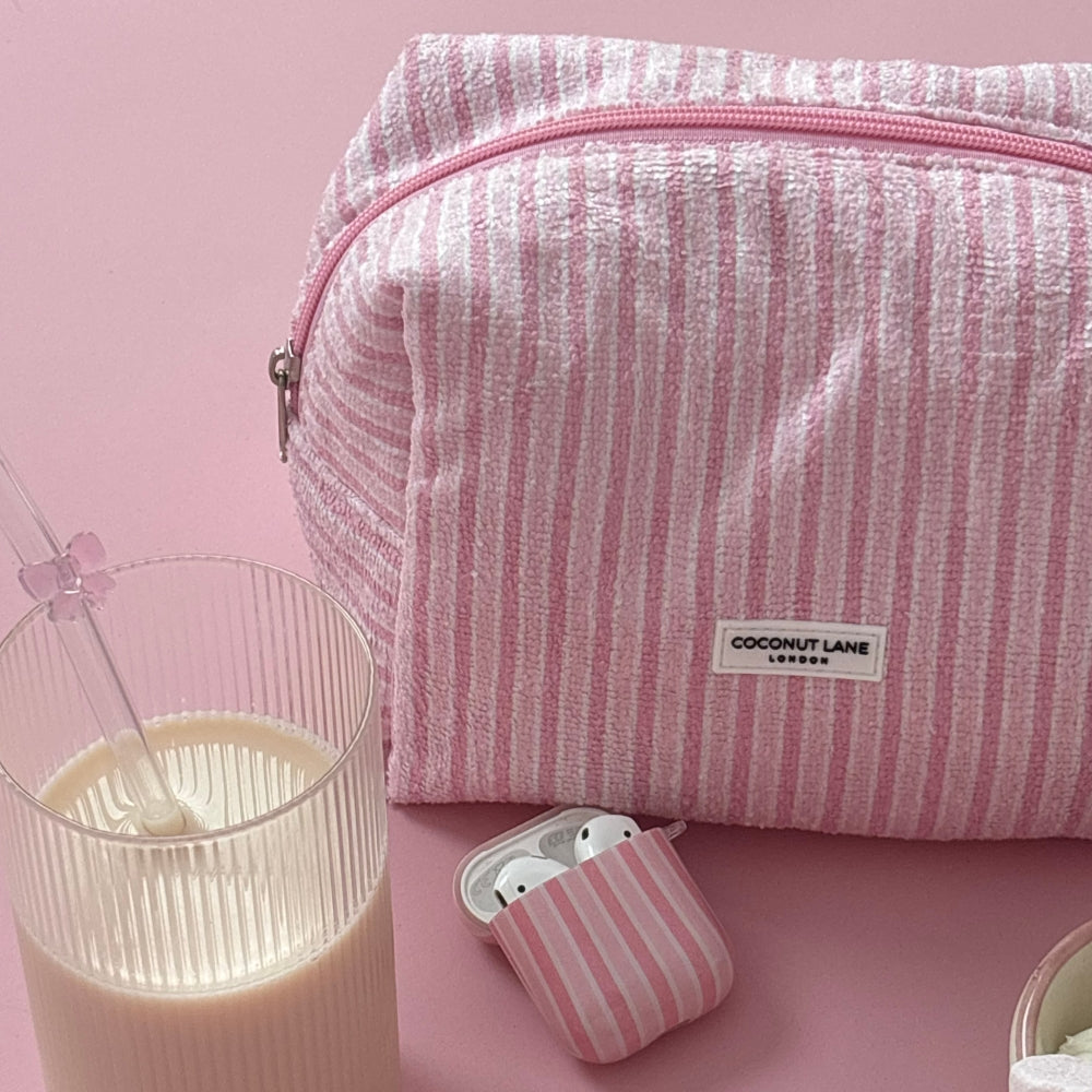 Towel Makeup Bag - Powder Stripes