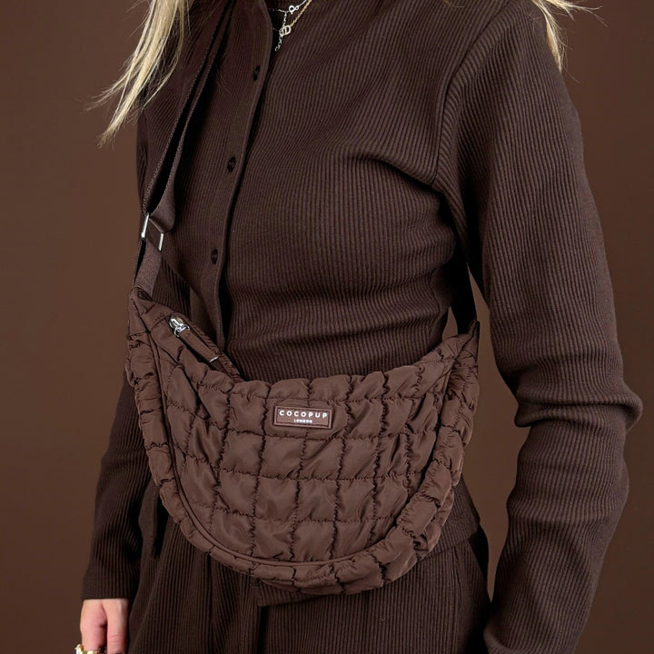 Crossbody Crescent Dog Walking Bag Bundle - Espresso