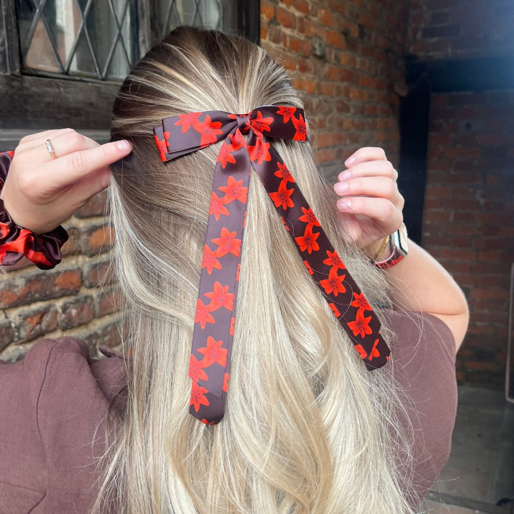 Ribbon Bow Clip - Cinnamon Lily