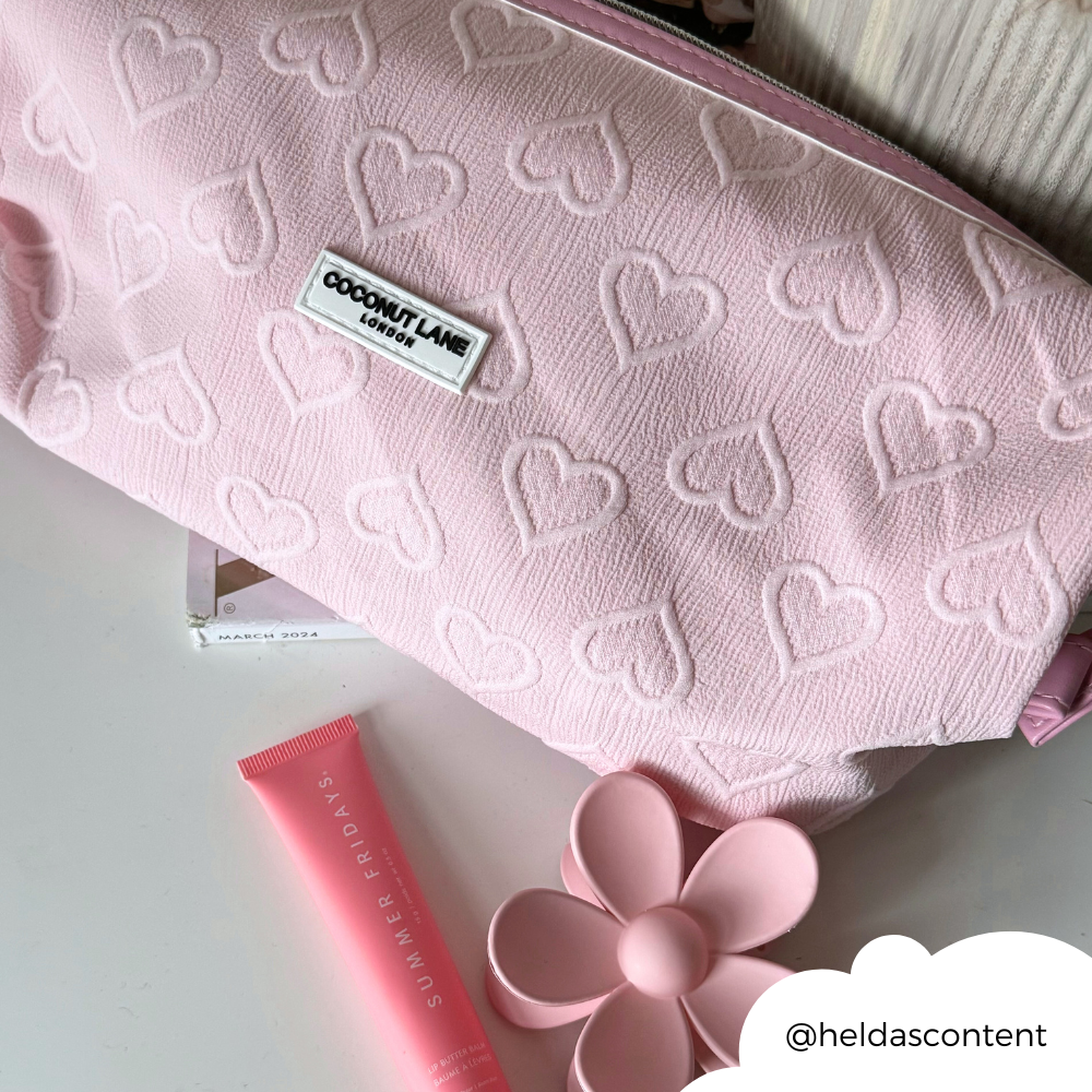Expandable Makeup Bag Baby Pink Heart Makeup Bags Coconut Lane