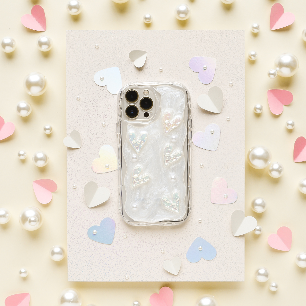 Pearly Hearts Phone Case