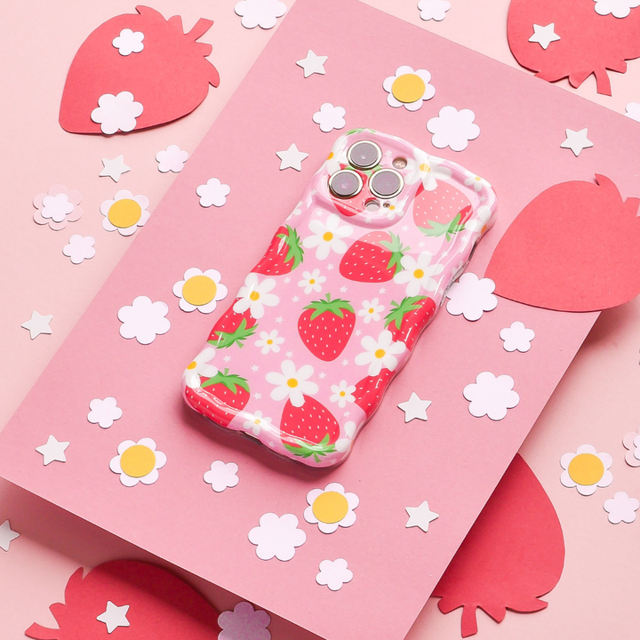 Wavy Phone Case - Berry Cute Strawberry